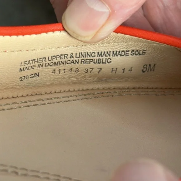 Tory Burch York Orange Leather Ballet Flats 8M - Picture 11 of 11